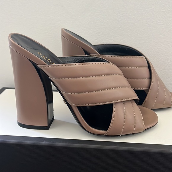 Gucci Shoes - Gucci Quilted Tan high heel sandal